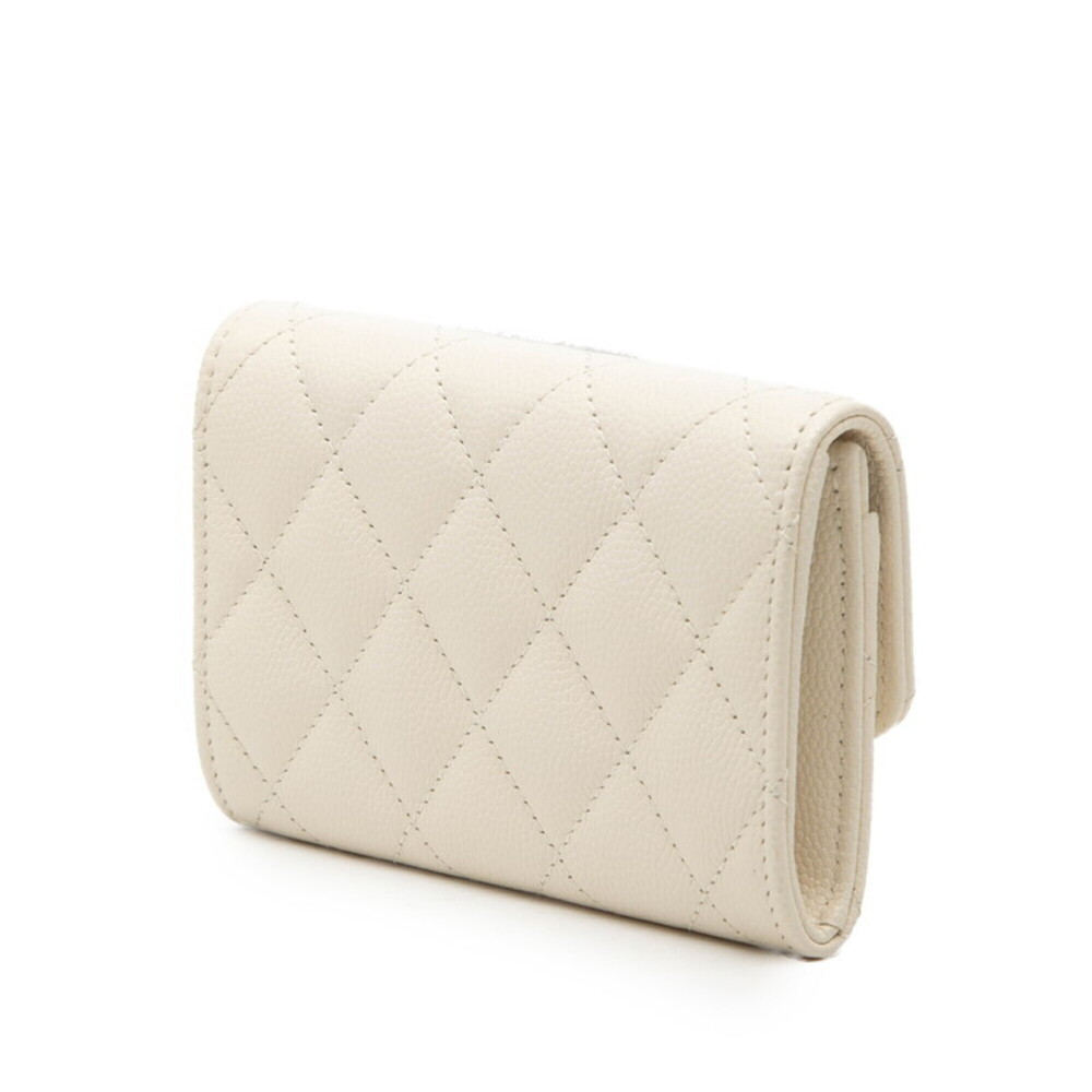 CHANEL White Caviar Leather Logo Wallet - Picture 2 of 7